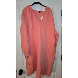 Universal Thread Hoodie Women Pink‎ V-Neck Fleece Hooded Casual Size XXL